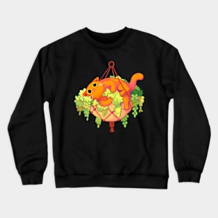 cat in plant Crewneck Sweatshirt